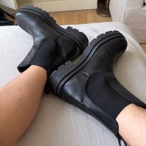 REVOLVE Black Leather Chelsea Pull On Boot Best Seller 🌈❤️